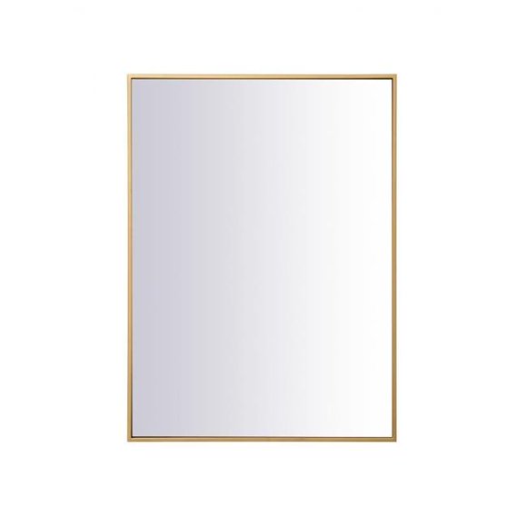 Elegant Decor MR42736BR 27 in. Metal Frame Rectangle Mirror in Brass