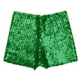 thumbnail image 5 of Miutii Kids Girls Sequins Dance Shorts Athletic Hip Hop Jazz Tap Performance Costume Tumbling Yoga Green 145-160/16, 5 of 9