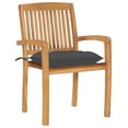 thumbnail image 2 of vidaXL Stacking Garden Chairs with Cushions 6 pcs Solid Teak Wood, 2 of 5