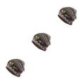 thumbnail image 4 of Maytalsory Bonnet Ethnique Style Hijab Imprimé Floral Coloré Turban Réglable Protection des Oreilles Accessoires de Style Bonnet Noir Floral 3Set, 4 of 6