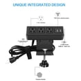 thumbnail image 4 of Regleta de alimentación con abrazadera de escritorio de 3 salidas con puertos USB, estación de energía de carga USB para montaje en escritorio, toma de corriente de borde de 3 pies 125V 12A 1500W, 4 of 5