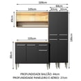 thumbnail image 3 of Cocina Integral 169cm Marrón/Negro Emilly Winter Madesa 08, 3 of 5