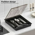 thumbnail image 4 of Boîte de Rangement pour Couverts avec Couvercle Transparent Organisation de Classification Multi Compartiments Plateau à Vaisselle Fourchette Baguettes Cuillère, 4 of 8
