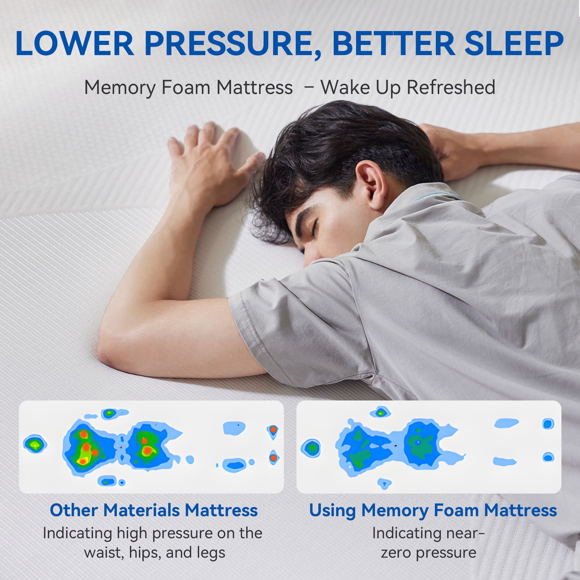 Sailvan Twin Mattress Topper in a Box, Twin Bed Mattress Topper 8 inch, Memory Foam Mattress Topper Twin, with Washable Cover, for Pressure Relief, White