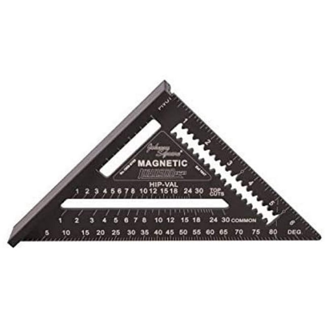 Ruler Johnson 1959-0700, magnético, aluminio, cuadrado, 18 cm