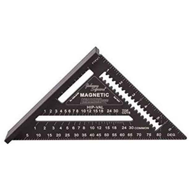 Ruler Johnson 1959-0700, magnético, aluminio, cuadrado, 18 cm