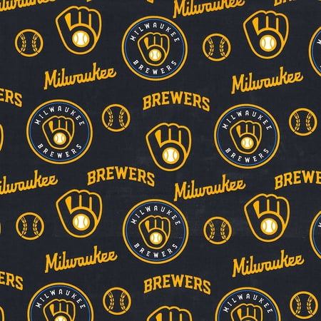 MLB Milwaukee Brewers 58 100% Cotton Sports Logo Craft Fabric By the Yard Multi-color