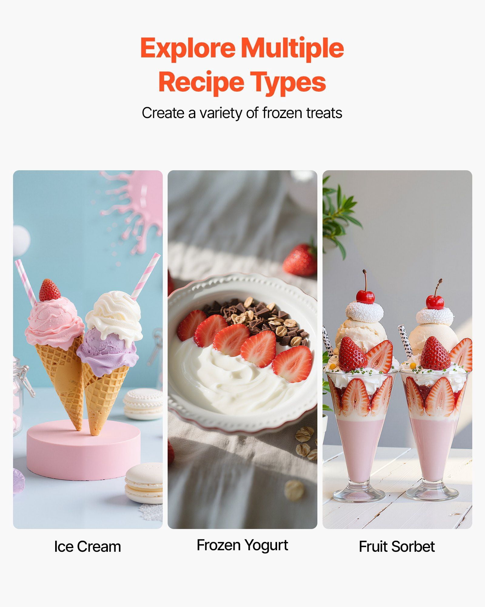 Ice Cream Maker, 2.11 Qt. Large Capacity, Electric Automatic Ice-Cream Machine, with Easy Operation & Cleaning, Stainless Steel Shell, for Homemade Frozen Yogurt, Fruit Sorbet, Gelato, Silver