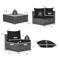 thumbnail image 2 of Patiojoy 7 Pcs Outdoor Patio Furniture Set All-Weather PE Rattan Sofa Set w/Coffee Table & Cushions Black, 2 of 10