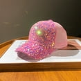 thumbnail image 5 of Daiosportswear Glitter Sequin Baseball Cap,Women's Adjustable Mesh Hat,7.1x4.3x2.8in,Shiny Sequins,Mesh Back,Ponytail Hole,22-24.4in Head Circumference,Outdoor/Party Use,Travel Sun Hat, 5 of 6