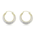 thumbnail image 2 of AVORA 10K Gold Two-Tone Greek Key Hoop Earrings, 2 of 5