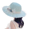 thumbnail image 1 of Sombrero de paja para el sol, sombrero flexible para la playa y el verano, sombrero con visera de viaje para niños de ala ancha con lazo para niñas de 4 a 10 años, 1 of 6