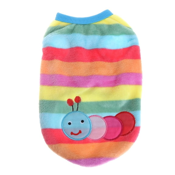 Pet Sweater Funny Cute Worm Jacket Clothes Dog Puppy Stripe Colorful Winter Warm