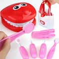thumbnail image 3 of Kids Pretend Play Toy Dentist Check Teeth Model Set Kit Educational Role Play Simulation Learing Toys, 3 of 6