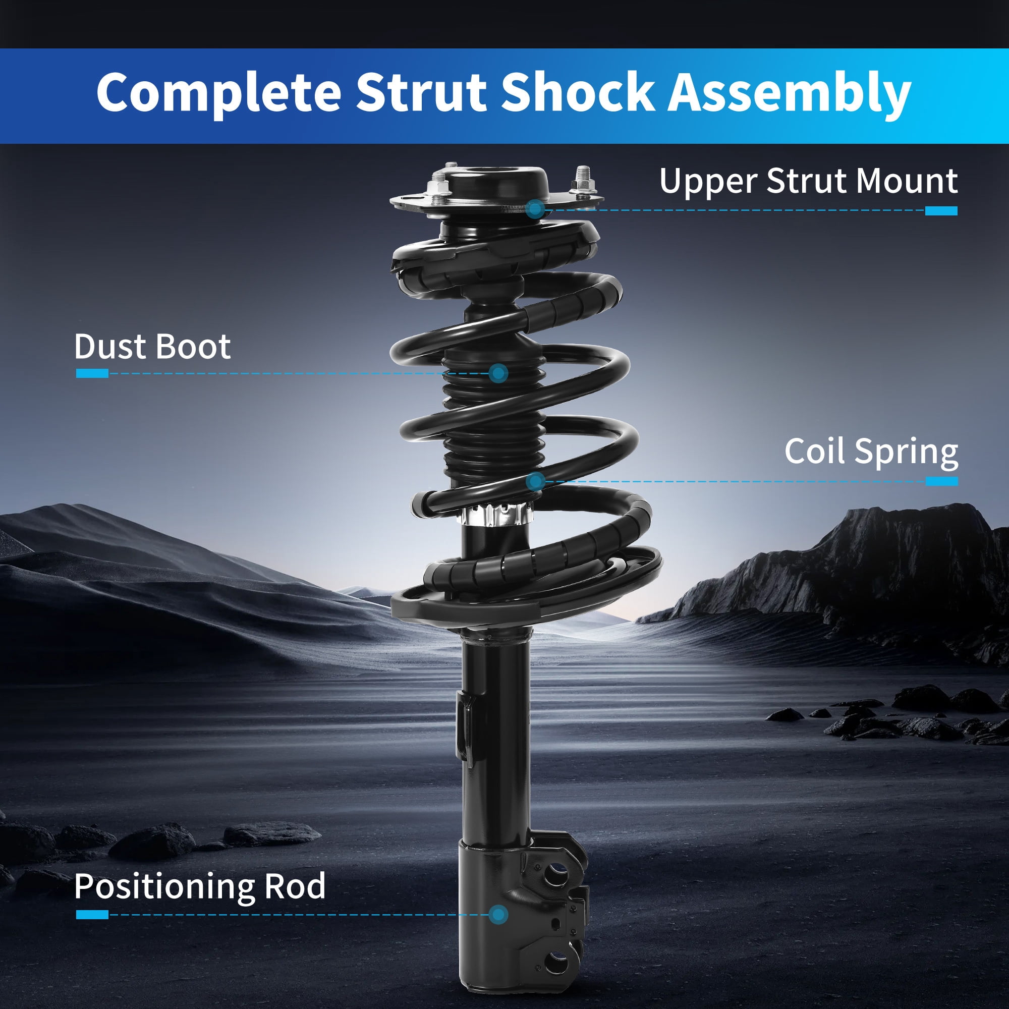 LEDKINGDOMUS Front Complete Strut Assembly with Coil Spring for 2007-2009 Lexus ES350 2006-2012 Toyota Avalon 2007-2011 Camry 3.5L Quick Strut Replacement 272308 272307