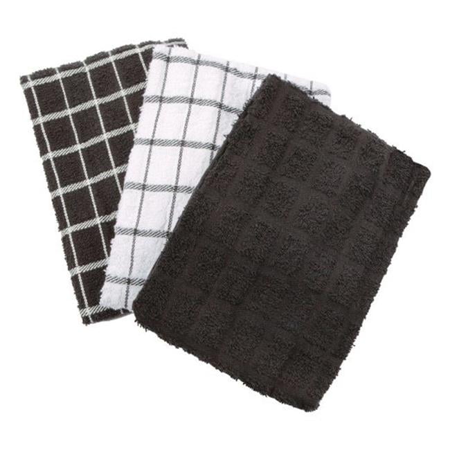 Ritz 82414 Kitchen Dish Towel  Black - pack of 3