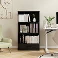 thumbnail image 4 of Topbuy 4-Tier Bookcase w/Storage Drawer Modern Storage Shelf w/3-Tier Open Shelf Freestanding Display Shelf Black, 4 of 10