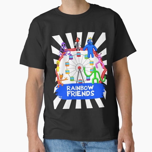Rainbow Friends Odd Creatures Cute Colorful Toon Parody Unisex T-Shirt, up to size 5XL