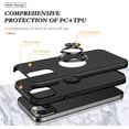 thumbnail image 6 of Case for iPhone13 6.1, Smooth Dual Layer Hard Military Phone Case with 360 Degree Ring Stand Silicone Bumper Shockproof Protective Case (Camera Protection) Magnetic Car Holder Cover-Black, 6 of 15