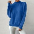 thumbnail image 2 of Women's Casual Round Neck Colorblock Pullover Sweater Loose Casual Long Sleeve Contrast Color Top for Everyday Wear and Comfortable Fit,Blue,XL, 2 of 4