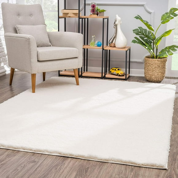 eRug Outlet Retro Collection Modern Abstract Area Rug (5x8 feet) - 5'3" x 7'6", Ivory