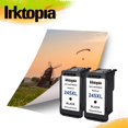 thumbnail image 3 of Inktopia 2 Pack Remanufactured Ink Cartridge Replacement for Canon PG 245XL (2 Black) with Ink Level Indicator Used in, 3 of 5