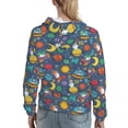 thumbnail image 7 of Salouo Cartoon Space Pattern Hoodie Sweatshirts for Women, Autumn Pullover Hoodie Workout Sweat Women's Long Sleeve Preppy Sweatshirts-XX-Large, 7 of 7