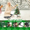 thumbnail image 6 of DAMAI 2 Pcs 54" Solar Christmas Trees Lights Outdoor Decoration Waterproof, 2026 New Durable Solar Powered Christmas Tree with Bells berries bows, Prelit Xmas Trees for Yard, Lawn, Pathway, Garden, 6 of 9