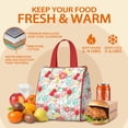 thumbnail image 5 of Pioneer Flower Floral Print Pattern Insulated Lunch Bag for Women & Adults,Large Portable Soft Cooler Lunch Bag,Thermal Food Storage Tote with Pearl Cotton,8.66L,8.75x5.75x9.5 Inch, 5 of 6