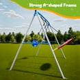 thumbnail image 7 of KloKick 2 Seat Metal Swing Sets, 440lbs Heavy Duty Frame with Saucer Swing and 1 Toddler Swing for Outdoor Backyard, 7 of 7