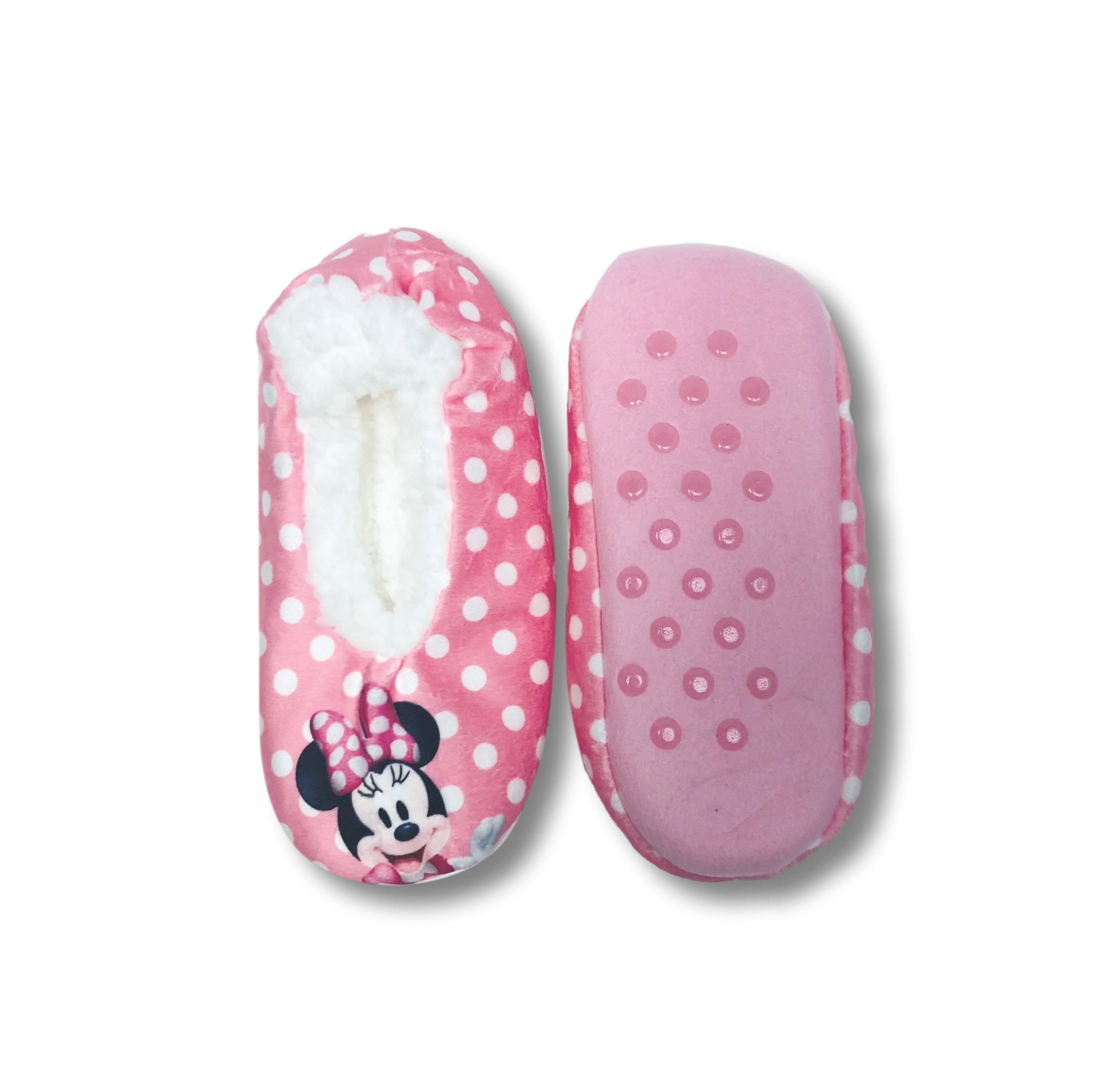 Minnie Mouse Girls Slippers Fuzzy Slipper Socks for Toddlers and Kids