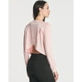 thumbnail image 3 of Real Essentials 4 Pack: Women's Dry-Fit Long Sleeve Petal Back Crop Top - Athletic Cropped Tee (Available in Plus Size), 3 of 6