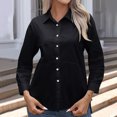 thumbnail image 5 of AherBiu Plus Size Button down Shirts for Women Long Sleeve Business Casual Tops Office Ladies Work Blouse, 5 of 6