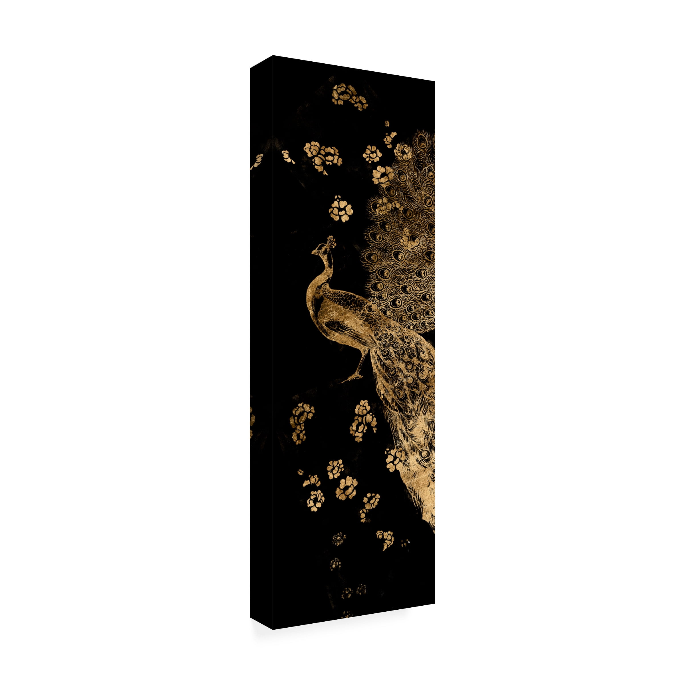 Jennifer Goldberger 'Gilded Peacock Triptych I' Canvas Art
