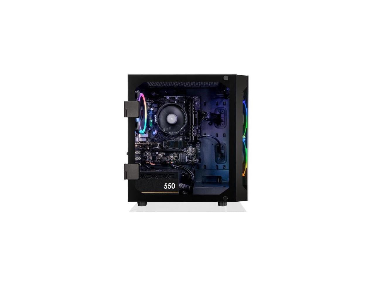 H.E. QB Gaming Desktop PC- AMD Ryzen 7 5000 Series 5700G 8-Core, 3.8 GHz  .16-Thread CPU ,16GB DDR4 3200 RAM with 240mm Liquid Cooler 500GB SSD