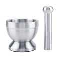 thumbnail image 1 of Stainless Steel Mortar Pestle Grinder Kitchen Tool with Lid, 1 of 8