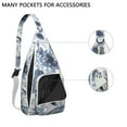 thumbnail image 3 of Watercolor Flower Sling Bag - Soft Botanical Garden Print, Multi-Functional Shoulder Pack, 3 of 4
