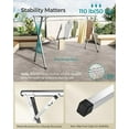 thumbnail image 3 of Clothes Drying Rack, Heavy-Duty Laundry Drying Rack, 45.7-63.4 Inches Extendable, Foldable Freestanding Airer, Stainless Steel, for Indoor Outdoor Use, Dove Gray ULLR901E01, 3 of 6