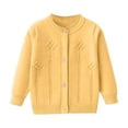 thumbnail image 2 of Jinhomg Knit Cardigan for Toddler Fall Winter Thermal Cozy Cotton Sweater Baby Kids Casual Solid Long Sleeve Button Down Cardigans Sales Today Clearance Women Yellow 2 Years, 2 of 3