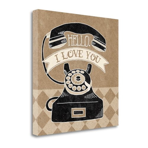 Tangletown Fine Art 'Hello I Love You Taupe' Graphic Art Print on Canvas
