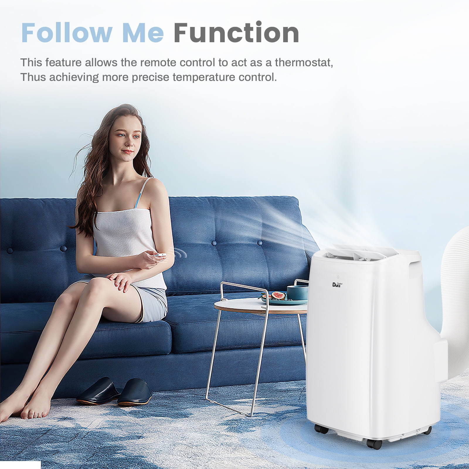 DuraComfort Portable Air Conditioner 10000BTU with Dehumidifier,  Fan, Cool, for room ups to 300Sq.Ft, 6300BTU SACC