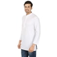 thumbnail image 2 of Kurta Courte en Coton pour Hommes Vêtements d'Inde (Blanc, TTTG), 2 of 6
