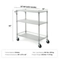thumbnail image 3 of KFFKFF 3-Tier Utility Cart Rolling Cart on Wheels 550 lbs 35"x18"x35.5", 6 Hooks, 3 of 6