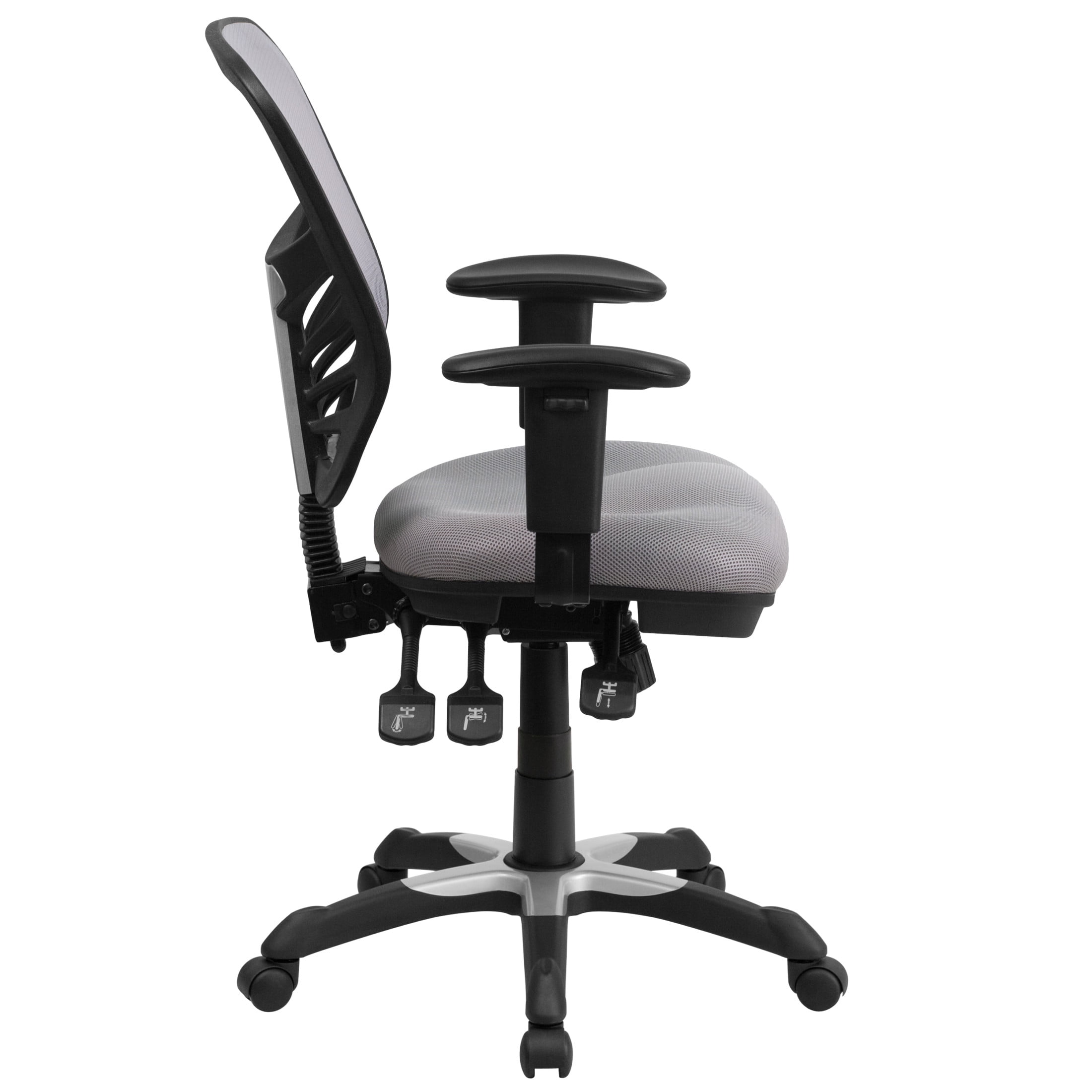 Flash Furniture Nicholas Ergonomic Mid-Back Swivel Office and Gaming Chair, Gray