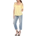 thumbnail image 2 of White Mark Casual Cold Shoulder Lace Trim Knit Blouse, Women's, 2 of 6
