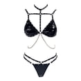 thumbnail image 2 of Gibobby Lencería mujer erótica Conjunto de ropa interior de encaje para mujer, conjunto de ropa interior y ropa interior de encaje con correa, lencería sexy(Negro, M), 2 of 5