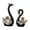 Black, variant on FashionCha 2 Pieces Swan Sculpture Ceramic Figurine Artwork Decorative Crafts Animal Statue White