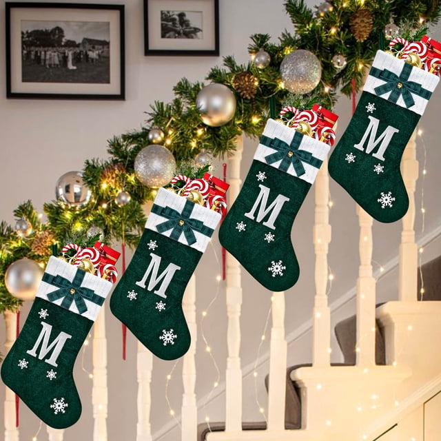Knitted Hosiery Wool Hosiery Embroidered Letter Children's Candy Gift Bag Christmas Stocking Gift Bag