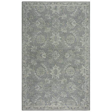 Rizzy Rugs Harmony Area Rug HMY978 Gray Bulbs Petals 5X7.06