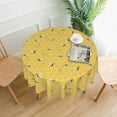 thumbnail image 3 of Bee Tablecloth 70 Inch Round, Bee Kind Yellow Table Cloth Honeycomb Decorations Spring Summer Round Table Cover Polyester Washable Tablecloths for Party Picnic Kitchen Dinner Decor Outdoor, 3 of 6